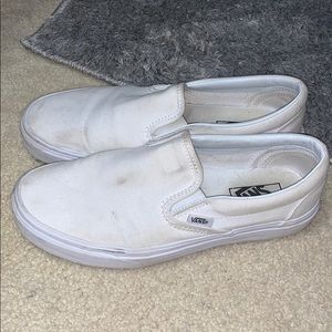 Vans All White Slip-On Cans size 9